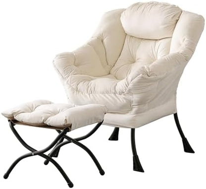 Lazy Chair with Ottoman, Comfy Accent Reading Chair