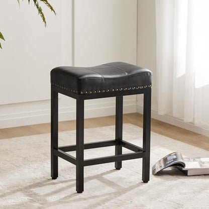 DUMOS 24 Inch Counter Height Bar Stools Set of 2, Kitchen Island, Inky