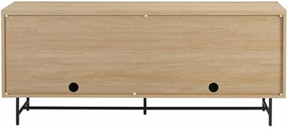 Walker Edison Reema Fluted 4-Door Kitchen Sideboard Buffet Console, 69 Inch, Coastal Oak