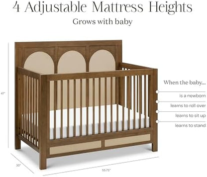 NAMESAKE Eloise 4-in-1 Crib, Natural Walnut & Performance Sand Eco-Weave