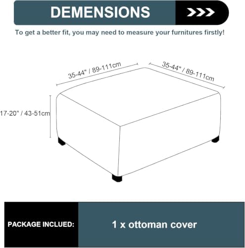 Seat Cushion Cover and Back Covers for Corner Sofa Stretch Jacquard, Non Slip L Shaped Sofa Slipcover with Storage Ottoman, Sectional Couch Cover for Chaise Lounge (Mustard,Ottoman 39 x 39 x 19”)