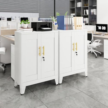 GAIOUS 36" Metal Office File Cabinet, White Locked Garage Storage Cabinets