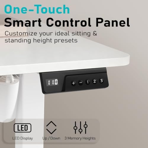 35" Electric Standing Desk, Small Sit Stand up Desk, White