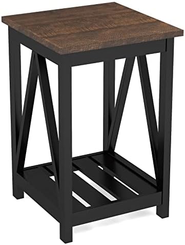 ChooChoo Farmhouse End Table with Storage Shelf