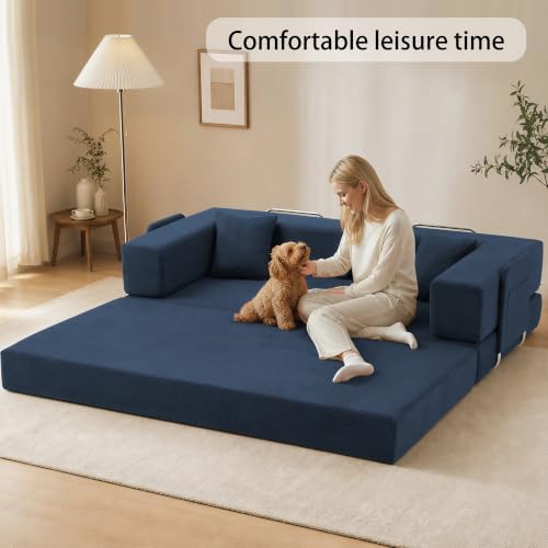 78.8" Convertible Sofa Bed, Boneless Couch for Living Room.