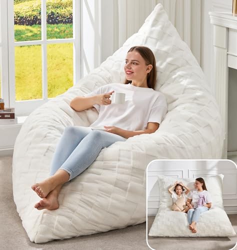 Hobestluk Adult Bean Bag Chair 3 in 1 Convertible Large Bean Bag Sofa