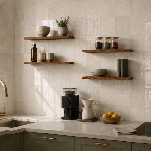 Floating Shelves for Wall Decor,Set of 4,23in,Rusitc Brown