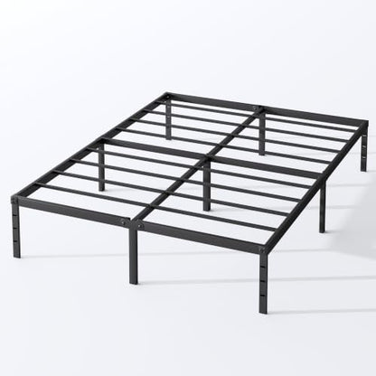 King Size Metal Platform Bed Frame 14 Inch Tall, No Box Spring Needed, Heavy Duty Sturdy Support, Underbed Storage Space, Easy Assembly, Black
