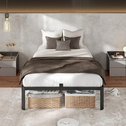 Metal Bed Frame Twin Size, 18 Inch Sturdy Heavy Duty Platform Bed Frames