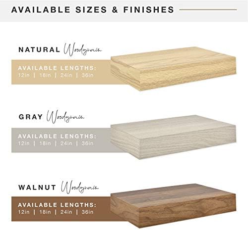 MCS Walnut Woodgrain Floating Shelf, 36 Inch x 8 Inch, 36 x 8
