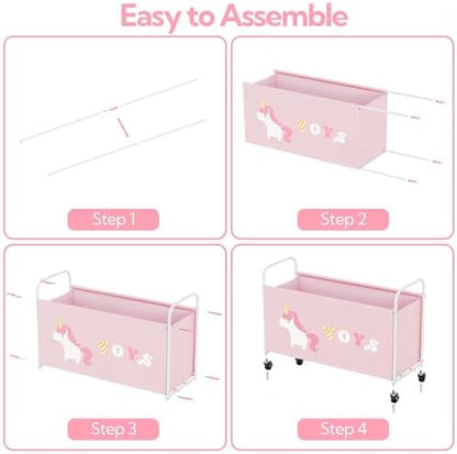 GRANNY SAYS 135L Large Toy Box for Girls, Toy Chest Storage with Wheels