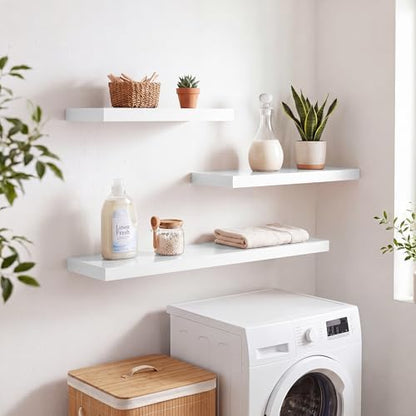 RICHFOCUS Bathroom Floating Shelves for Wall 2Pack|White|28" L