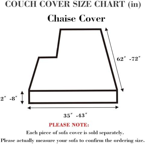 Sofa Covers Couch Covers for Sofa Pet Friendly Couch Cushion Covers Universal Sofa Covers Washable Stretch Slipcovers for Sectional Sofa (Texture Light Coffee,Chaise Cover)
