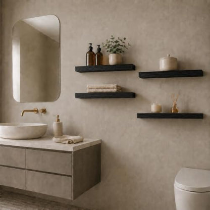 Floating Shelves for Wall Decor,Set of 4,23in,Black