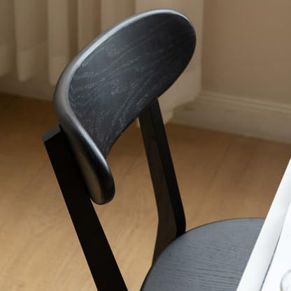 Black Solid Oak Dining Chair, Kitchen Chair, Single