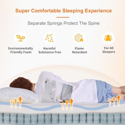 ESHINE Split King Adjustable Bed Frame with 10" Mattress, Zero Gravity
