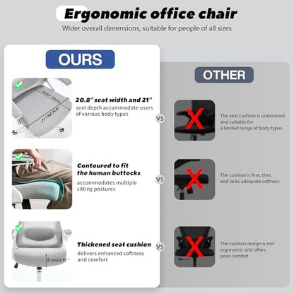 Fizzin Office Chair Mesh Computer Chairs with Adjustable Lumbar Support