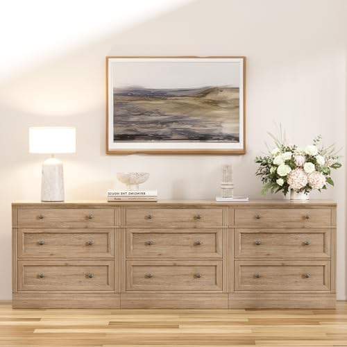 Nightstand Set 3, 31.5" Oversized Extra Large Nightstands with 3 Drawers, Wood Tall Bedside Side Table with Vintage Handles for Sofa, Farmhouse End Table for Living Room, Office, Light Oak