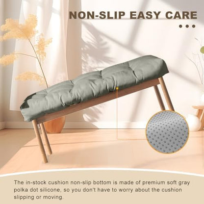 Bench Cushions for Indoor Furniture,51x16x4 in,Medium Grey
