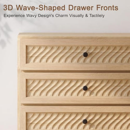 3 Drawer Dresser Set of 3 for Bedroom, 31.3" Wide Wooden Dresser