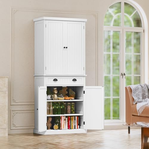 ARTPOWER 72" Pantry Storage Cabinet with Door Shelves