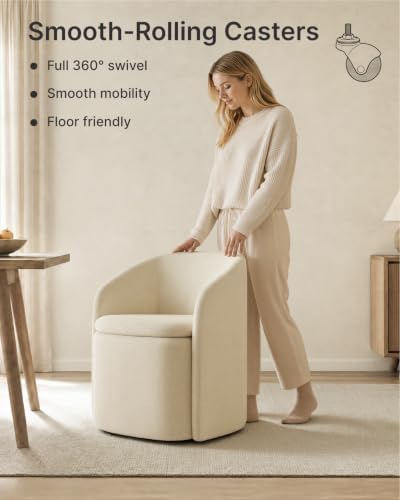 KISLOT Upholstered Dining Chairs Set of 1, Storage Kitchen Chair, Sand