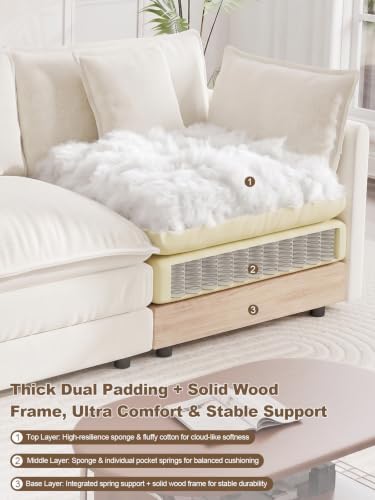 76.7" Cloud Couch for Living Room, Deep Seat Loveseat Sofa, Beige