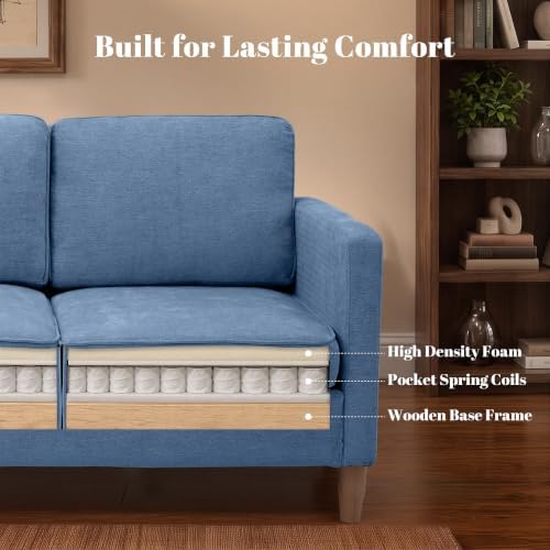 80" Chenille Sofa Mid Century Modern 3 Seater Couch for Living Room Office