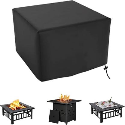 Square Fire Pit Cover for 28 Inch Firepit, Heavy Duty Outdoor Patio Fire Pit Table Cover, Gas Fire Pit Cover - Waterproof Dustproof Anti UV and Tear Resistant