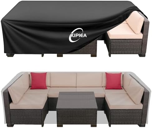 Outdoor Furniture Covers Waterproof, 420D Heavy-Duty Patio Furniture Set Covers, No Tears Anti UV No Fading (89" L×89" W×28" H)