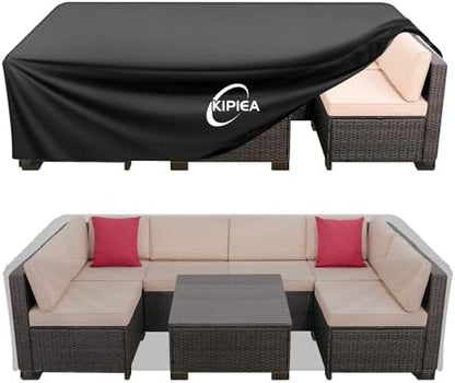 Outdoor Furniture Covers Waterproof, 420D Heavy-Duty Patio Furniture Set Covers, No Tears Anti UV No Fading (89" L×89" W×28" H)