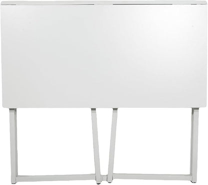 Folding Desk, Simple Assembly Computer Table, Simple Collapsible Space-Saving Home Office Desk for Small Room, Office, Bedroom, Living Room, Game Room, Study Table, Laptop Desk White