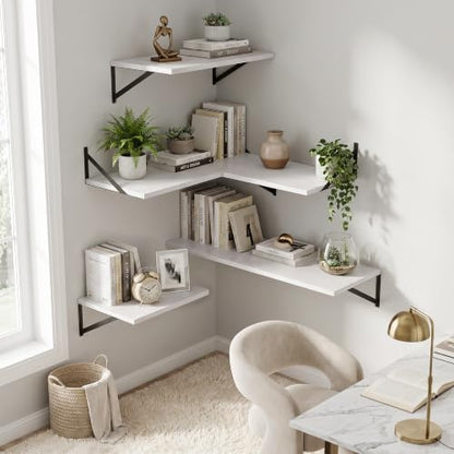 Dreamland Wall Mounted Floating Shelves Set of 2, 16x12, White