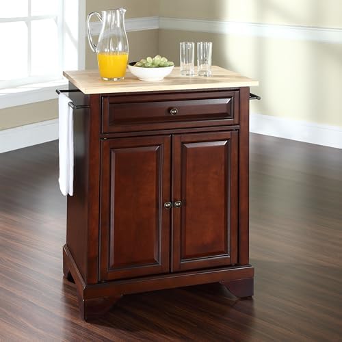 Crosley Furniture Lafayette Small Rolling Kitchen Island, Wood Top