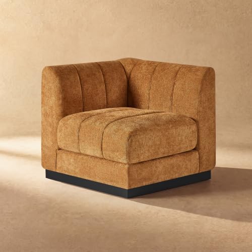 Morden Fort Armless Chair Extra Deep Couch Modular Convertible Sectional Sofa,Caramel