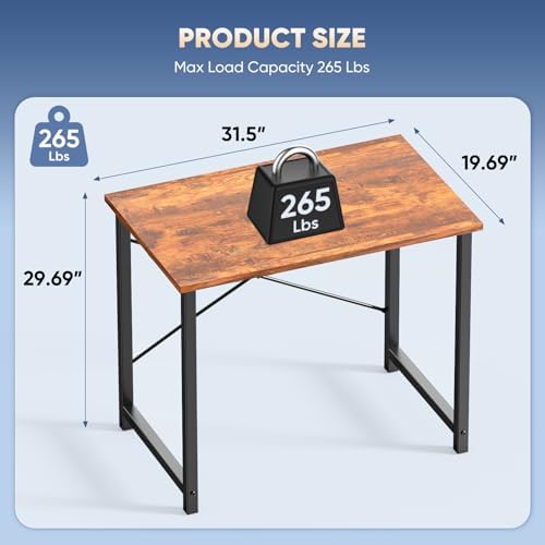 DUMOS 32 Inch Small Computer Desk, Gaming Desks for Home Office Bedroom