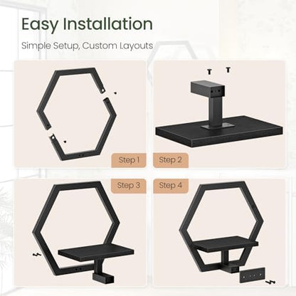 Floating Plant Shelves Set of 2, Wall Plant Holder
