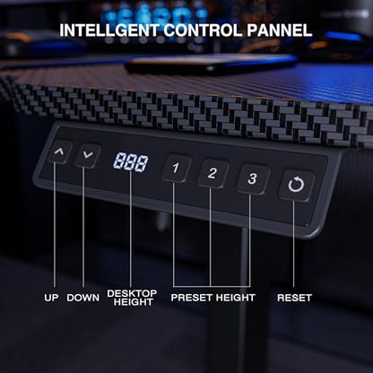 Acrolix L Shaped Electric Standing Desk,71x43.5 Reversible,Black Carbon