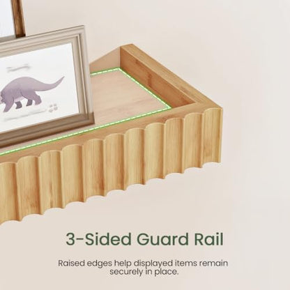 Floating Shelves, Bamboo Wall Mounted Shelves, Decorative Shelves
