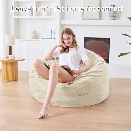 Bean Bag Chairs for Adults - Giant Bean Bag Convertible Floor Sofa