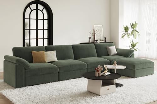 EASE MOOSE Oversized Sectional Modular Deep Seat Green Sectional Couch