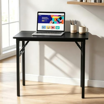 Need Small Computer Desk 31.5 in Folding Home Office Table Black