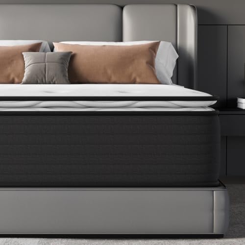 Plush Twin Mattress for Pain and Pressure Relief, 12 inch Hybrid Mattress with Extra Back and Lumbar Support, Fiberglass Free, 365 Nights Trial