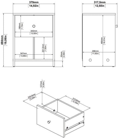 Home Square 2 Piece Bedroom Set with 6-Drawer Double Dresser and 1-Drawer Nightstand in Black