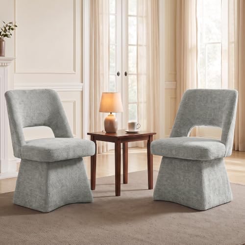Usaint Swivel Accent Chairs Set of 2, Vanity Chair with Curved Back