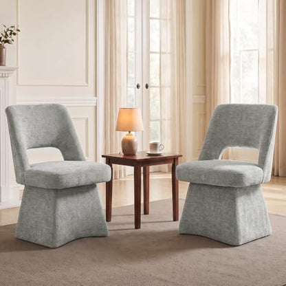 Usaint Swivel Accent Chairs Set of 2, Vanity Chair with Curved Back
