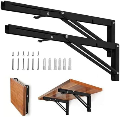 Storystore Folding Shelf Brackets, 20 Inch 2 Pcs Fold Down Table Support