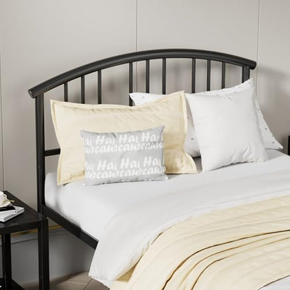 VECELO Twin Size Bed Frame with Headboard and Footboard, Metal Platform Mattress Foundation, Sturdy Steel Slat/No Box Spring Needed/Under Bed Storage/Easy Assembly