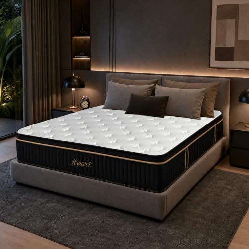 King 12 Inch Hybrid Mattress in a Box, Medium Firm,7-Zone Coils, 80" x 76"