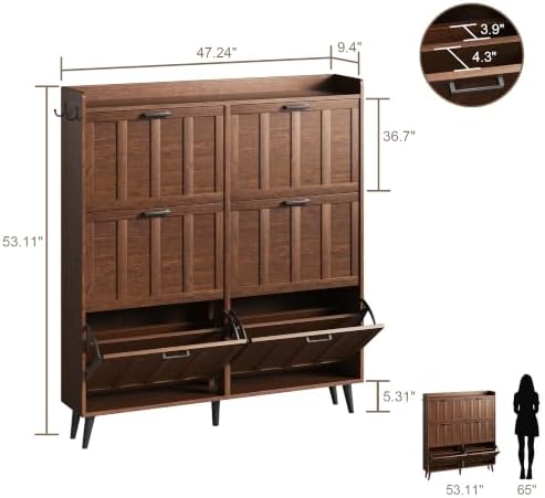 ChooChoo Shoe Storage Cabinet with 6 Flip Drawers